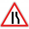 Panneau chaussée rétrécie par la droite - A3a