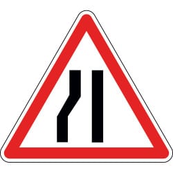 Panneau chaussée rétrécie par la gauche - A3b