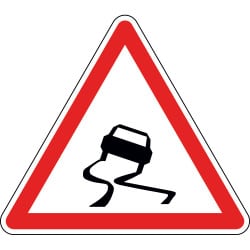 Panneau chaussée particulièrement glissante - A4
