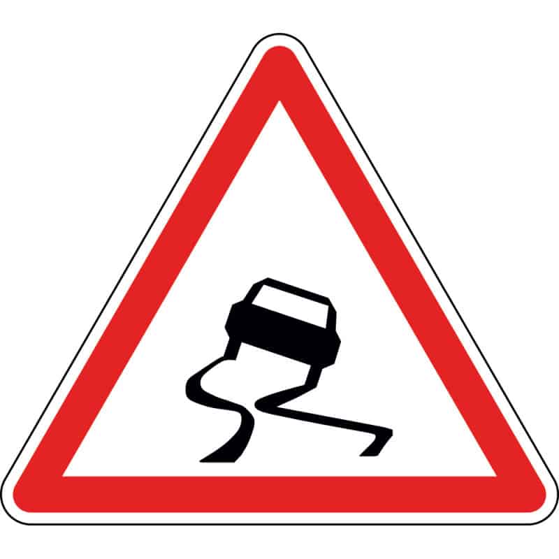 Panneau chaussée particulièrement glissante - A4