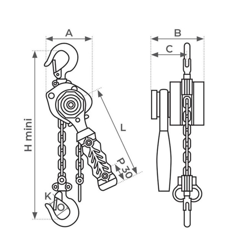 Palan manuel à levier ultra compact DBN