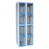 Vestiaire L750L à porte plexi de 2 colonnes, 2 cases par colonne de 30cm