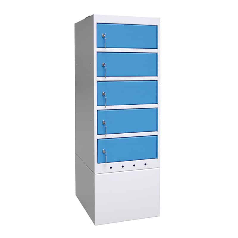 Colonne électrifié 5 casiers avec prise électrique - Smartphone, PC, tablette