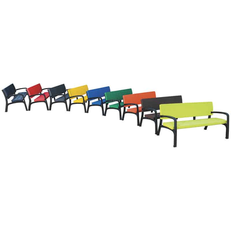 Banc de ville en plastique recyclable design Maverick - Mobilier urbain