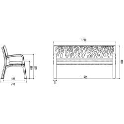 Banc de ville en plastique recyclable design Maverick - Mobilier urbain
