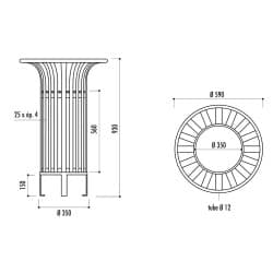 Poubelle de ville renforcé en fer avec seau Rio