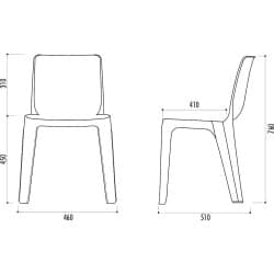 Chaise empilable en résine de synthèse Denver - Classement feu M4