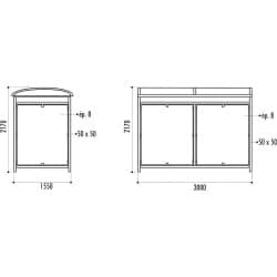Abri bus Savone + paroi coupe vent à droite