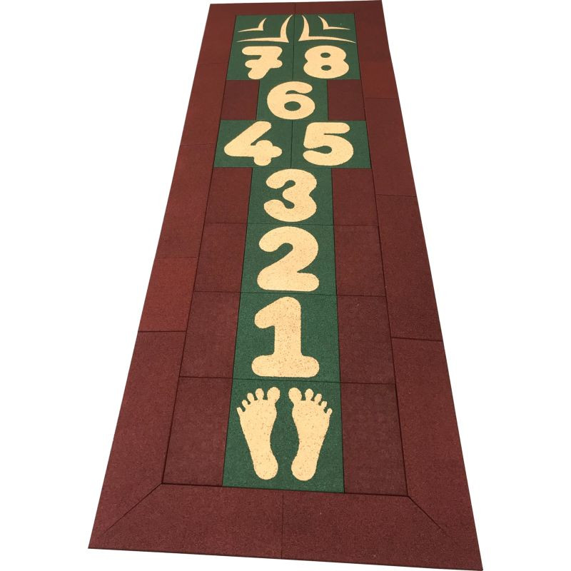 Hexdalle pack jeu de la Marelle épaisseur 25 mm en caoutchouc et EPDM