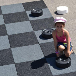 Hexdalle - Jeu d’échecs ou dames géant en caoutchouc