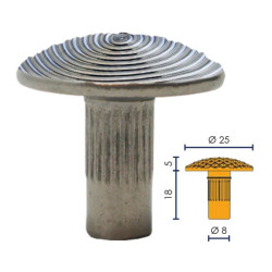 Clou podotactile inox / alu - Tête lisse, stiée, diamant - Lot de 100