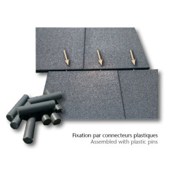 Kit pour assemblage de dalles amortissantes sans collage hexdalle