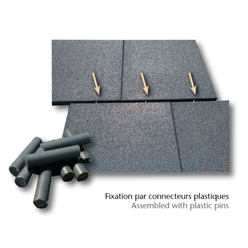 Kit pour assemblage de dalles amortissantes sans collage hexdalle