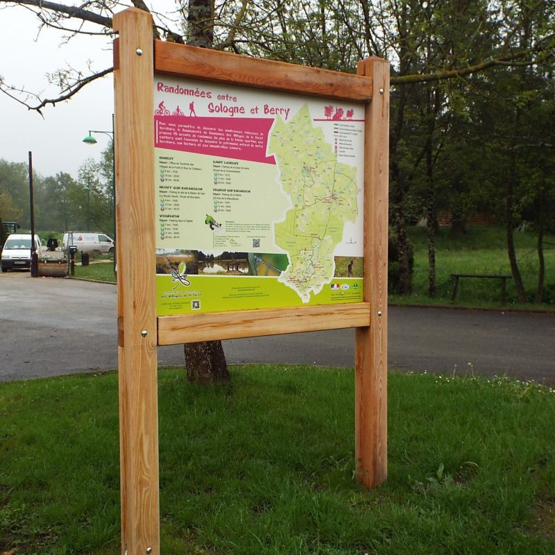 Planimètre en bois pour affichage publicitaire libre