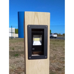 Borne bois + lumière LED anti stationnement