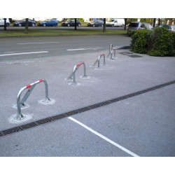 Arceau de parking rabattable Stopblock - Pieds en fonte
