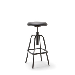 Tabouret technique 4 pieds MEA SOFT - Tissu noir