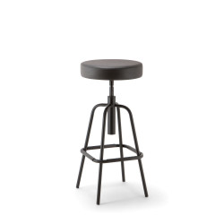 Tabouret technique 4 pieds DUKE SOFT - similicuir noir