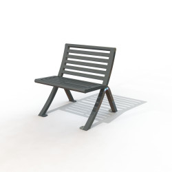 Chaise d'extérieur en acier Bordeaux - Mobillier urbain