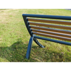 Banc urbain en compact stratifié et pied acier - Bordeaux