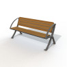 Banc public avec accoudoirs en compact stratifié Teck - Bergerac