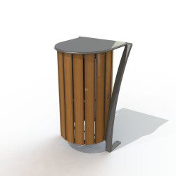 Poubelle de rue ronde avec couvercle - Annecy