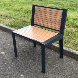 Chaise urbaine en compact stratifié Teck + acier - Léognan