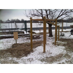 Echelle de suspension inclinée pour parcours sportif