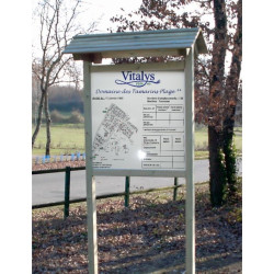 Panneau d'affichage bois avec toit