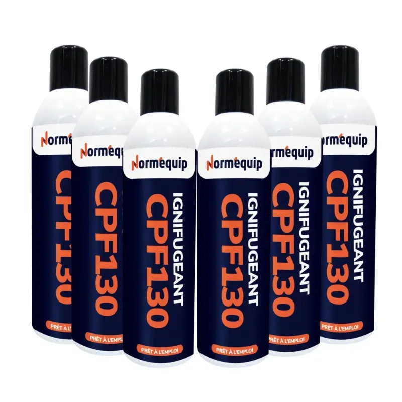 Pack 6 bombes aérosols 300 ml ignifuge papier CPF 130
