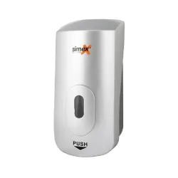 Distributeur de savon et gel avec poussoir argenté - Mural