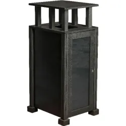 Station de tri sélectif en briques alimentaires recyclées et en alu