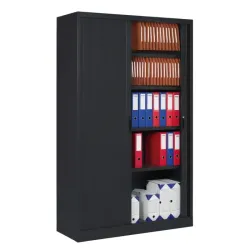 Armoire haute monobloc portes rideaux