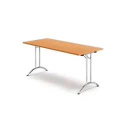 Table rectangulaire pliante et empilable avec pieds incurvés