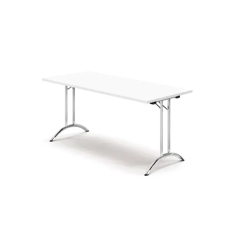 Table rectangulaire pliante et empilable avec pieds incurvés