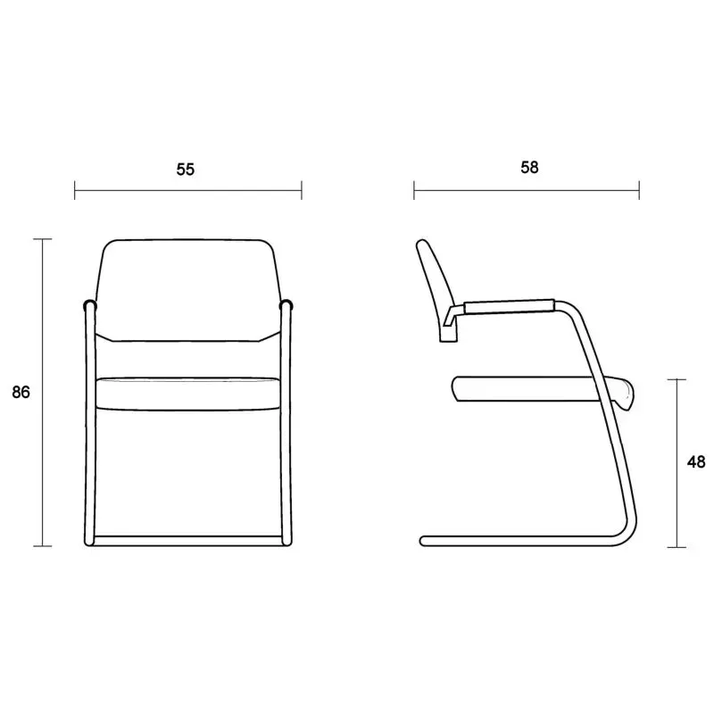 Chaise visiteur pieds luge Birdie