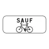 Panonceau d'interdit sauf aux cyclistes et vélos version large M9v2