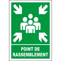 Panneau point de rassemblement avec picto
