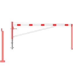 Barrière pivotante renforcée avec poteau d'appui