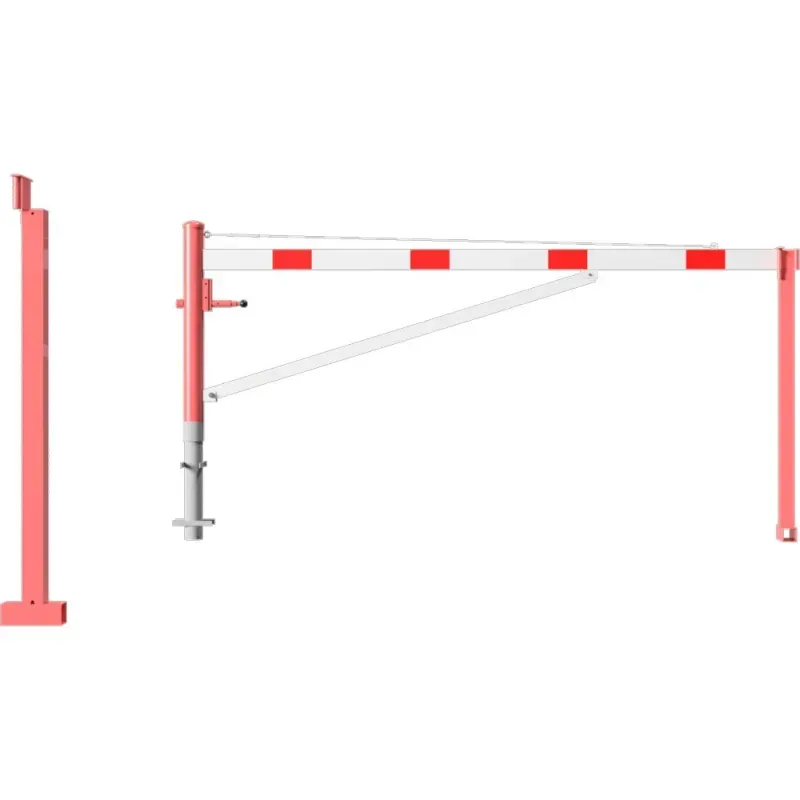 Barrière pivotante renforcée avec poteau d'appui