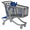 Caddie hypermarché 220L avec porte bouteilles, assise et séparation