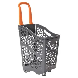 Panier magasin sur roulettes 65 L - Lot de 5