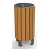 Poubelle de ville en compact stratifié Teck + acier - Nice