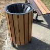 Poubelle de ville en compact stratifié Teck + acier - Nice