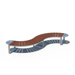 Banc Angelo forme serpent en frêne THT