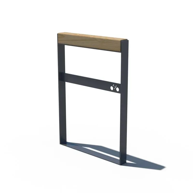 Appui vélo en bois et acier - 2 places