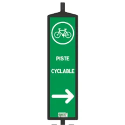 Balise piste cyclable information chantier