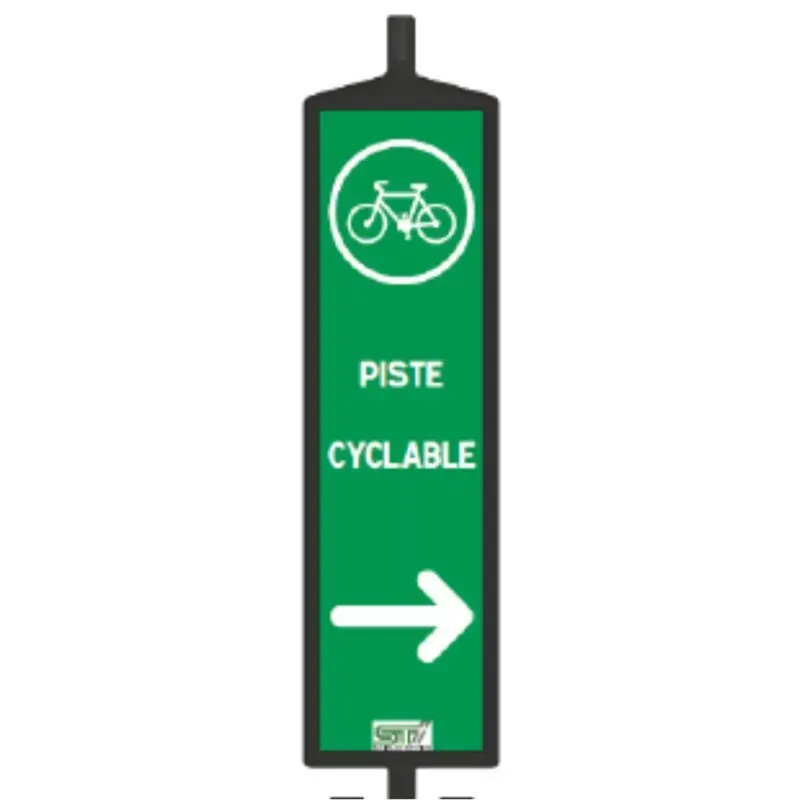 Balise piste cyclable information chantier