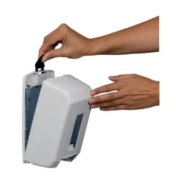 Distributeur de savon mural par bouton poussoir 1.1L - Saneva