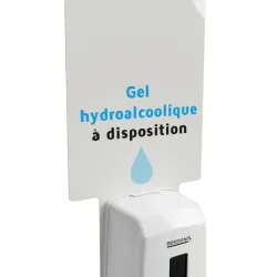 Distributeur de gel hydroalcoolique sur pied à pédale - Sanimains